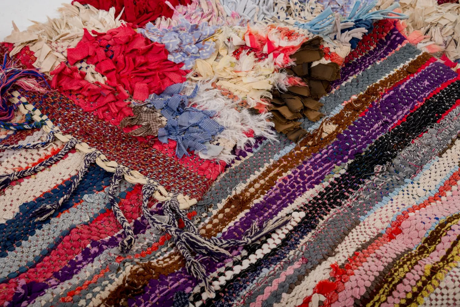 Marokkansk Boucherouite-teppe 380 x 105 cm