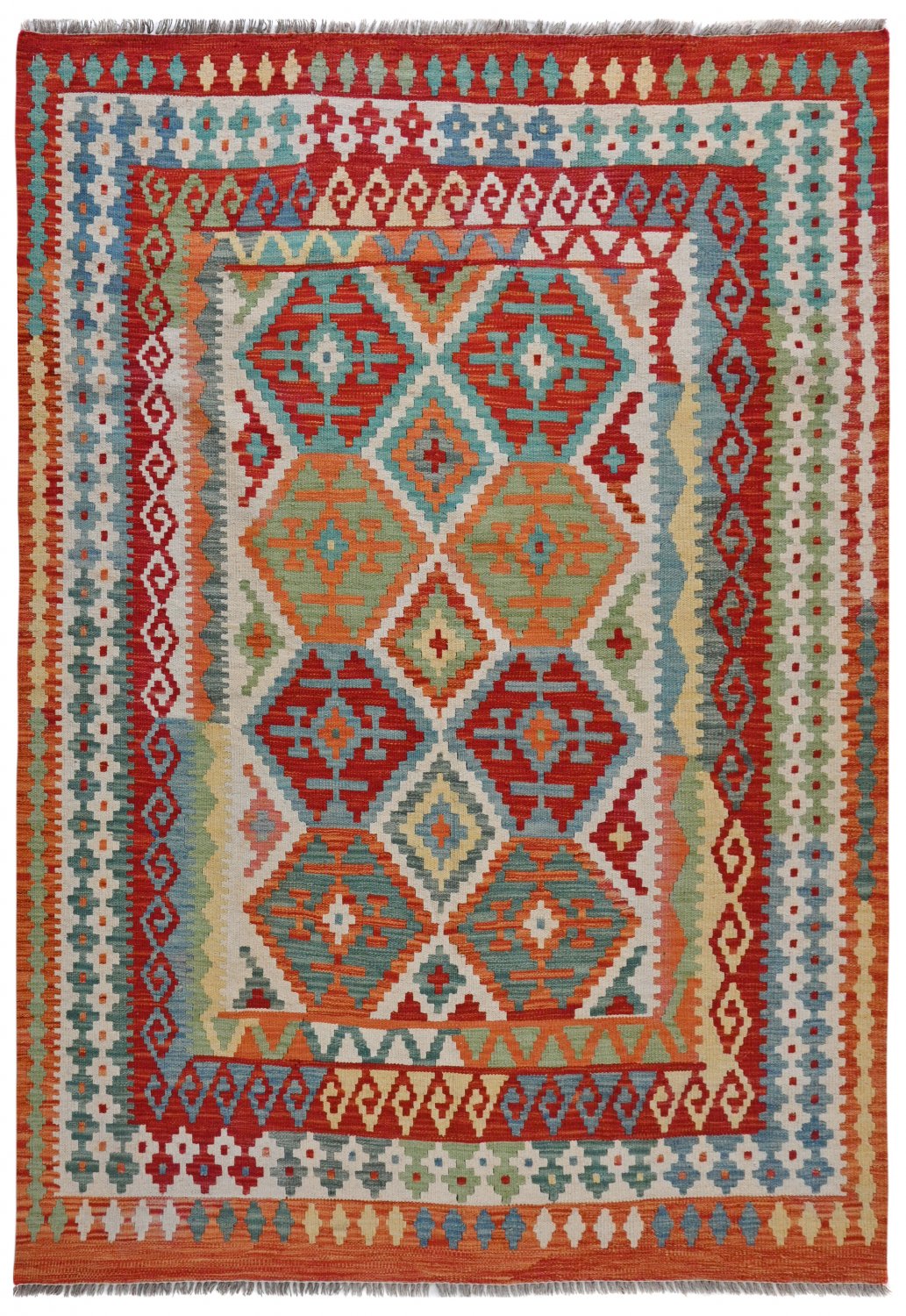 Kelim-teppe Afghansk 206 x 154 cm