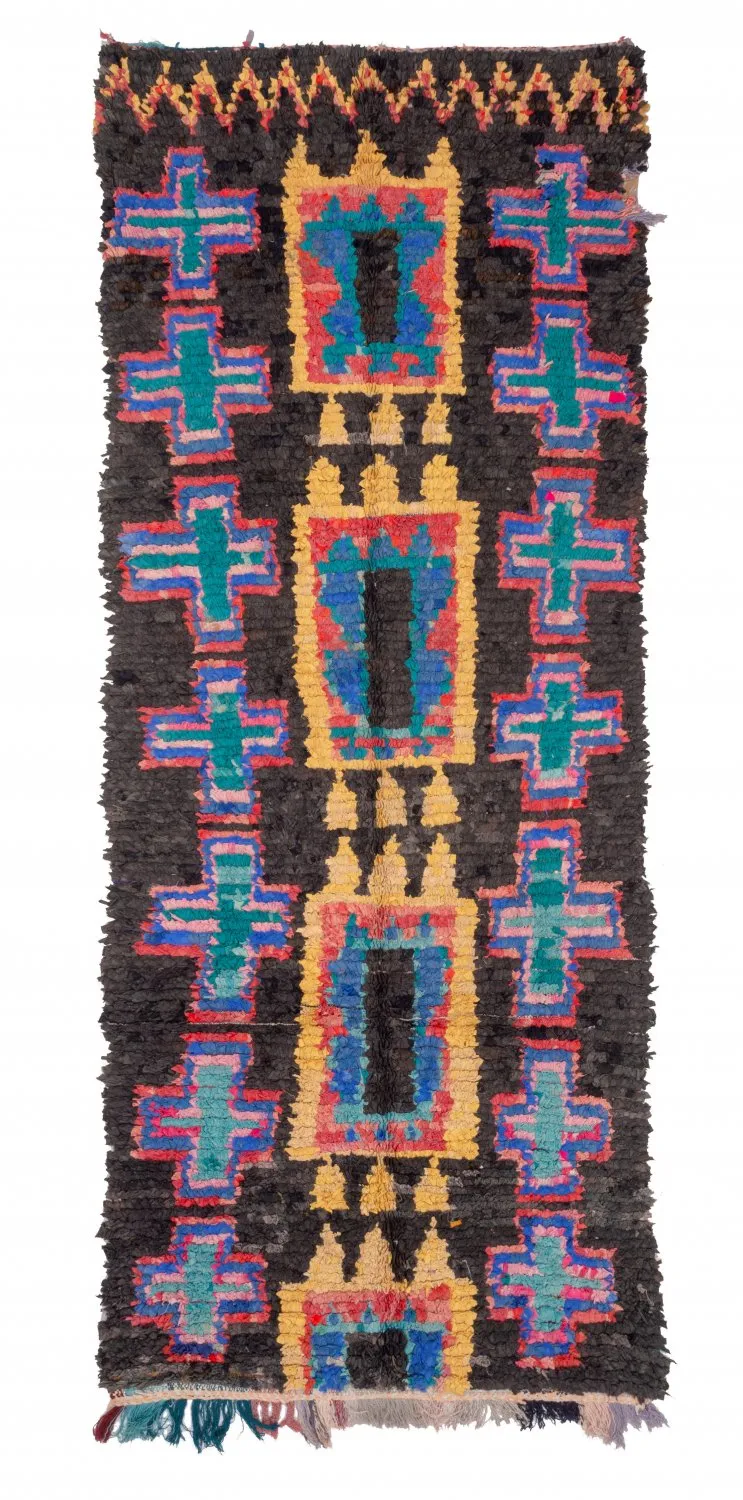 Marokkansk Boucherouite-teppe 310 x 115 cm