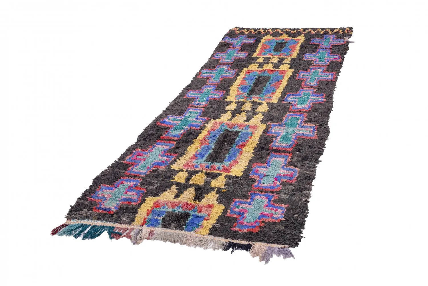 Marokkansk Boucherouite-teppe 310 x 115 cm