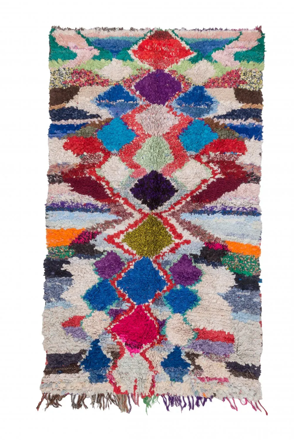 Marokkansk Boucherouite-teppe 245 x 140 cm
