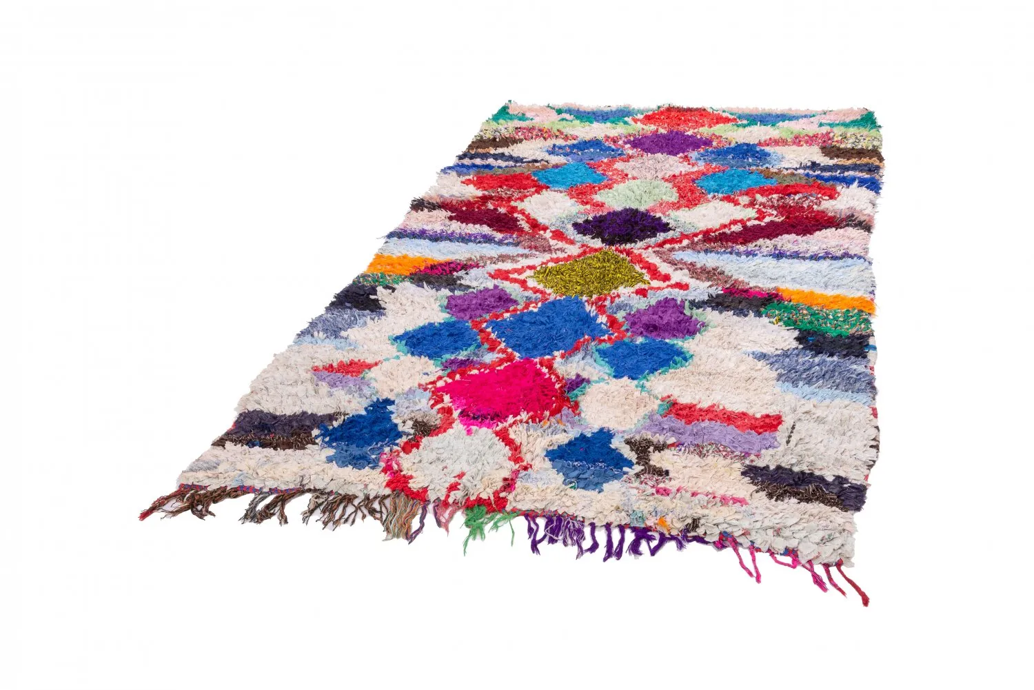 Marokkansk Boucherouite-teppe 245 x 140 cm
