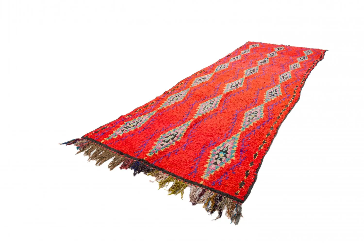 Marokkansk Boucherouite-teppe 440 x 135 cm