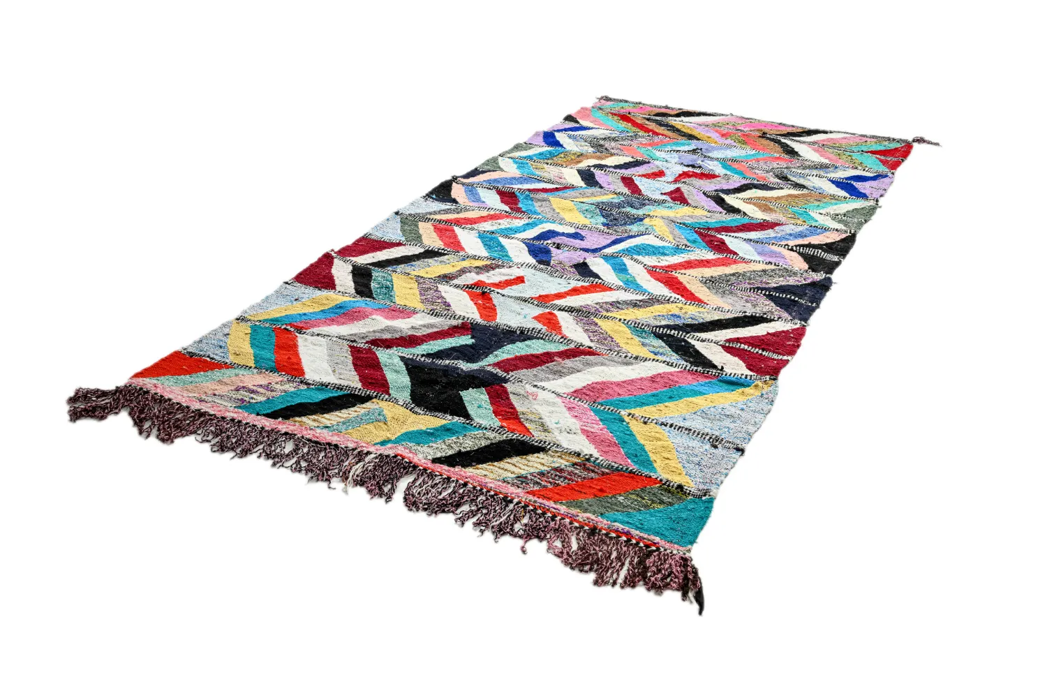 Marokkansk Boucherouite-teppe 150 x 320 cm
