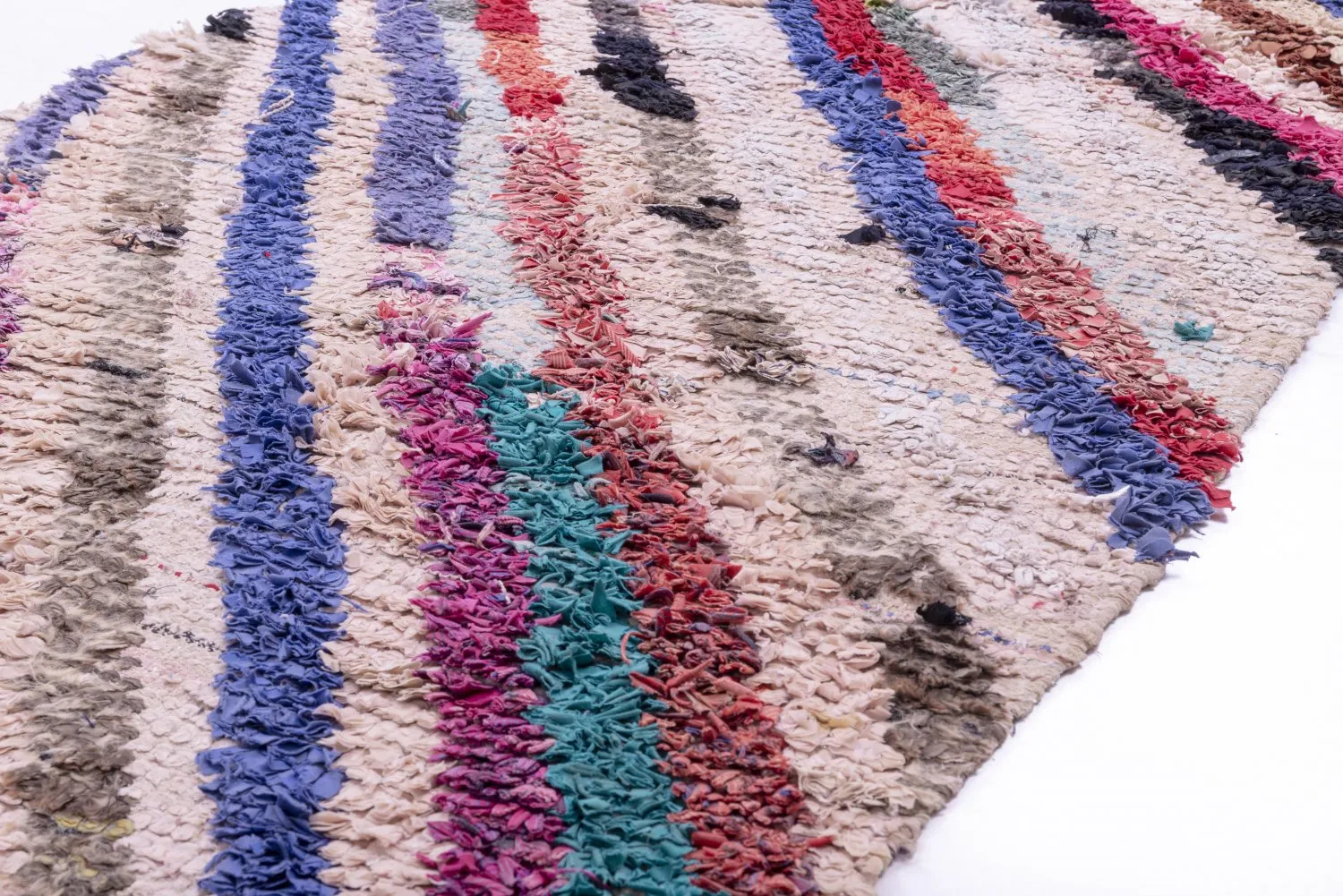 Marokkansk Boucherouite-teppe 250 x 100 cm