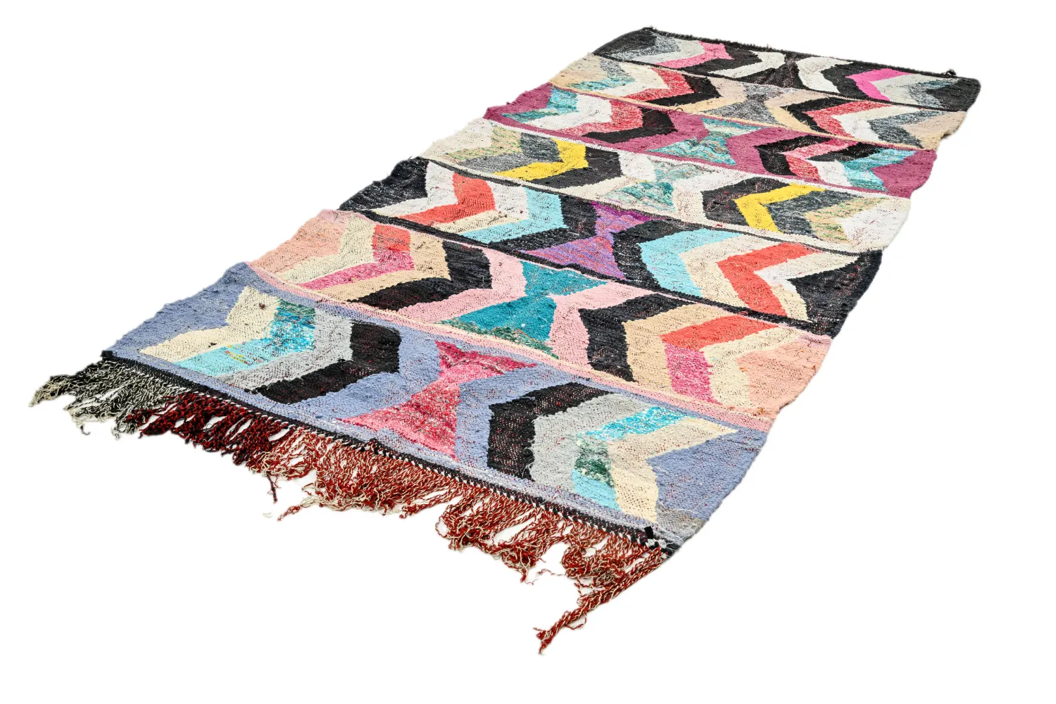 Marokkansk Boucherouite-teppe 130 x 290 cm