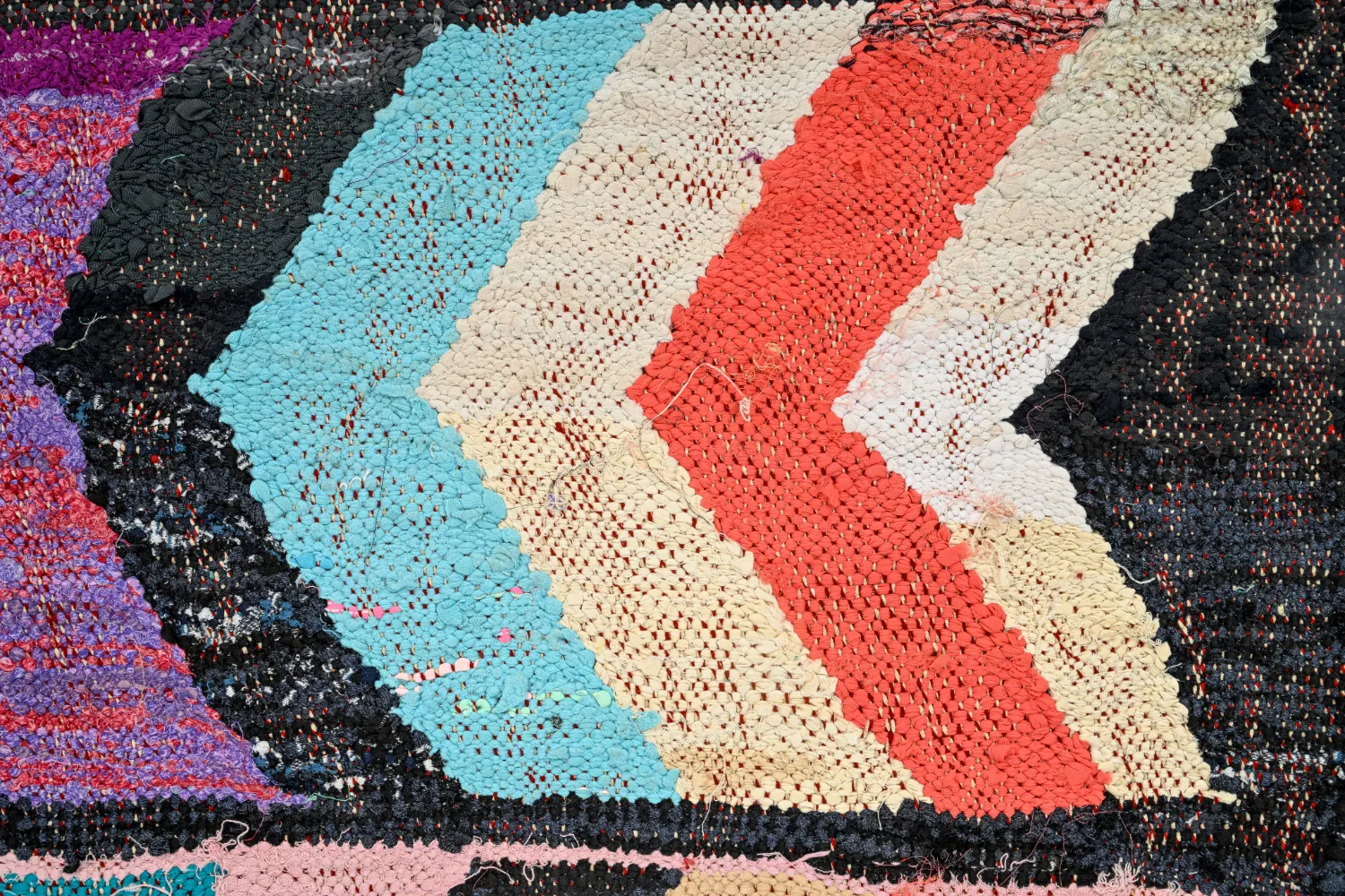 Marokkansk Boucherouite-teppe 130 x 290 cm