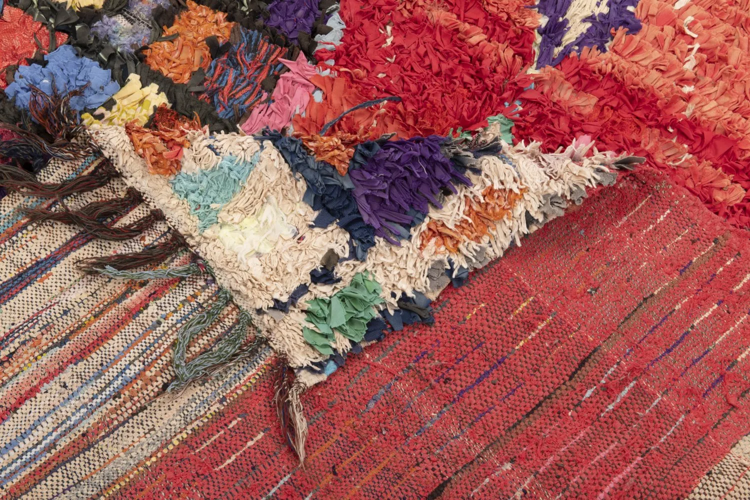 Marokkansk Boucherouite-teppe 195 x 125 cm