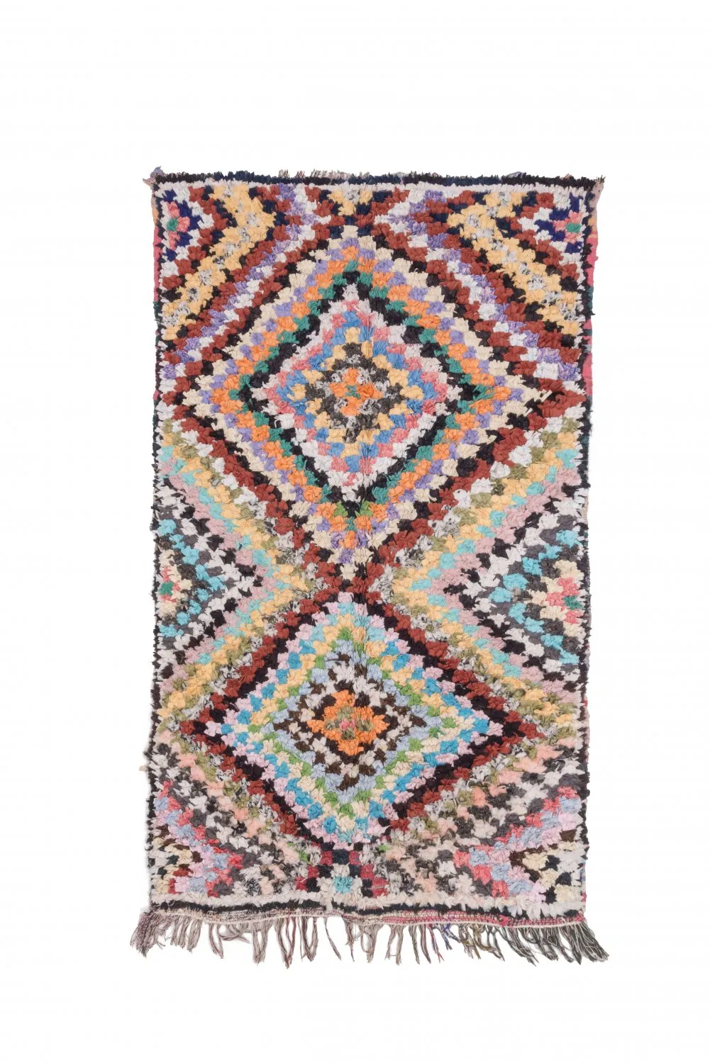 Marokkansk Boucherouite-teppe 215 x 120 cm