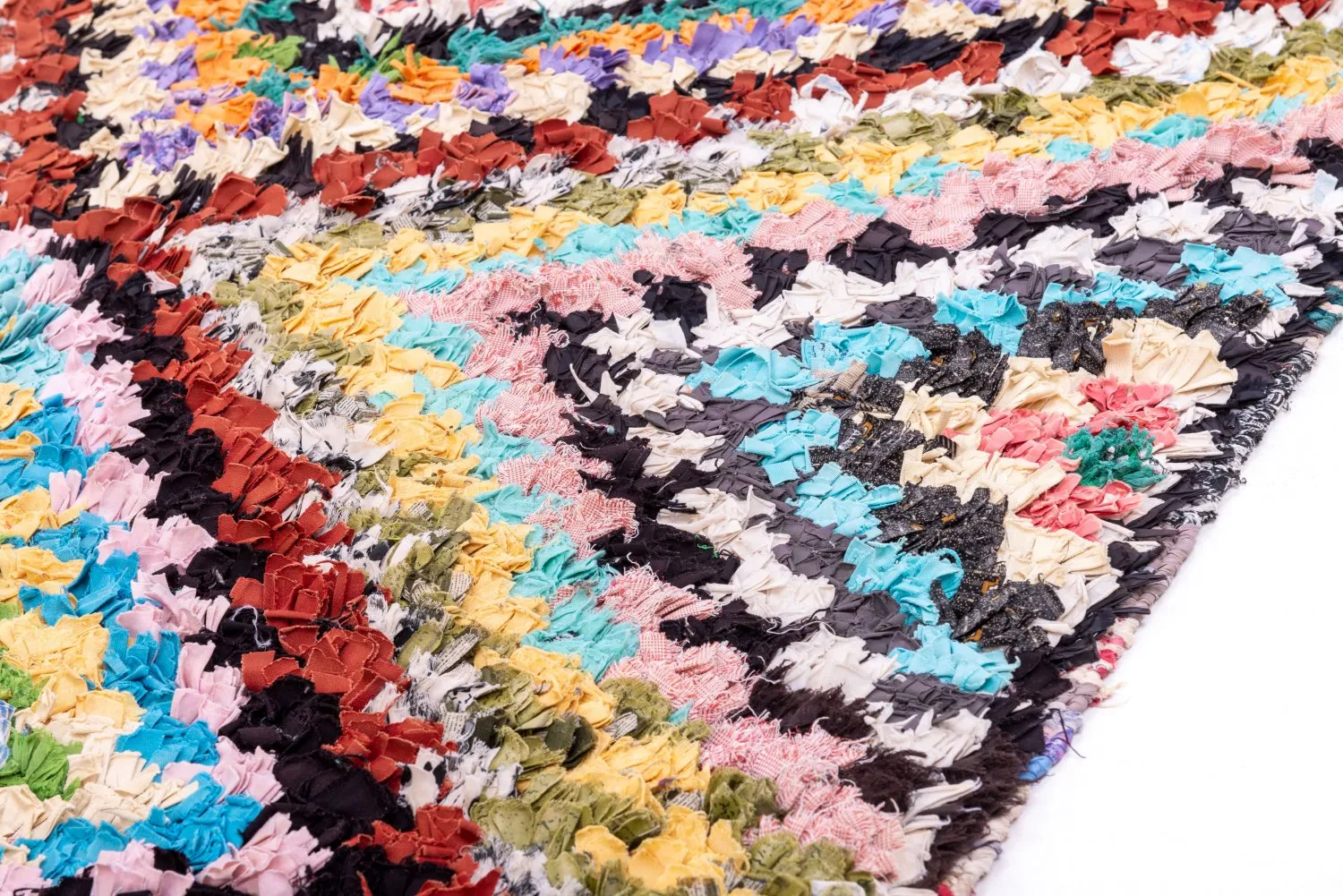 Marokkansk Boucherouite-teppe 215 x 120 cm