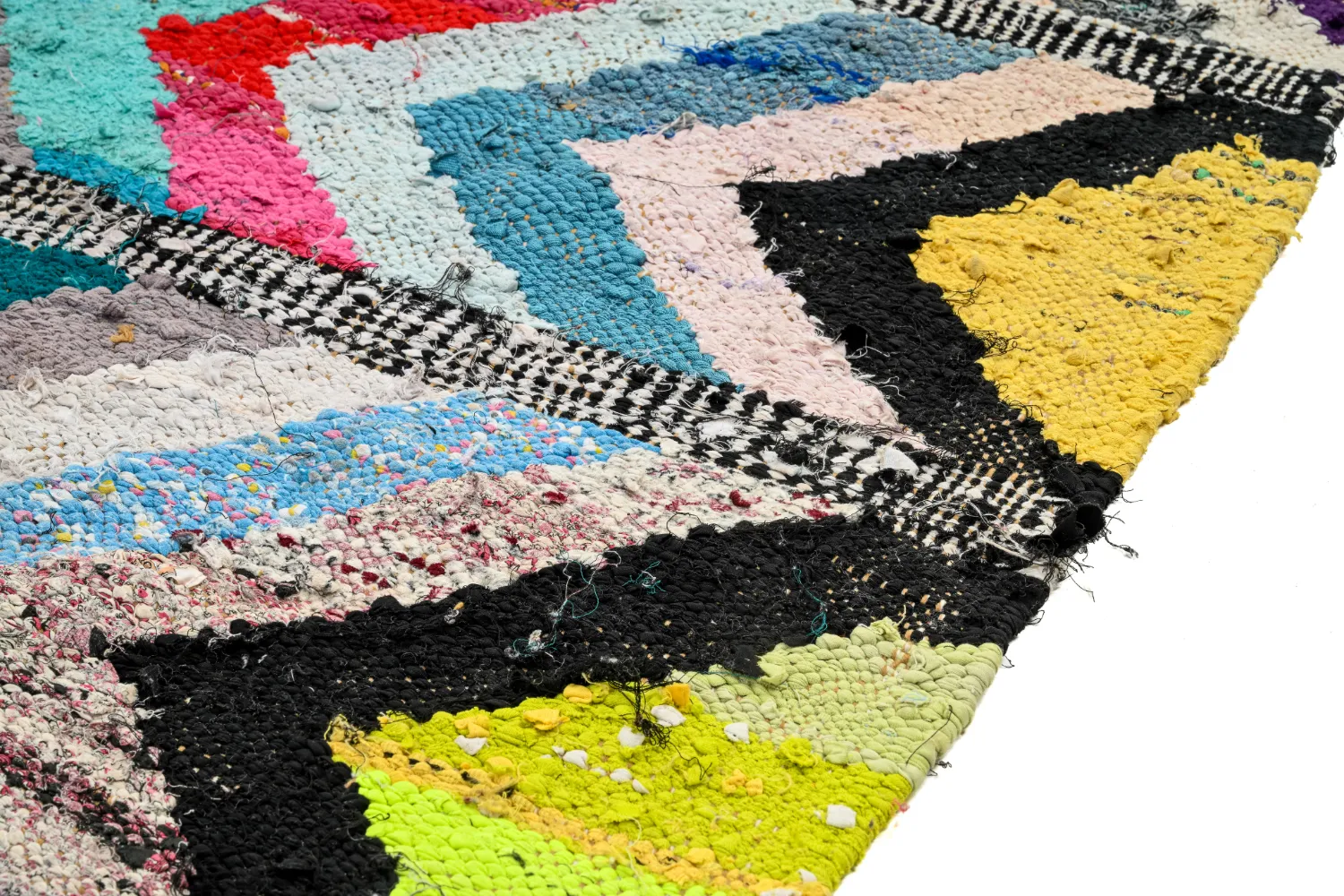 Marokkansk Boucherouite-teppe 145 x 270 cm