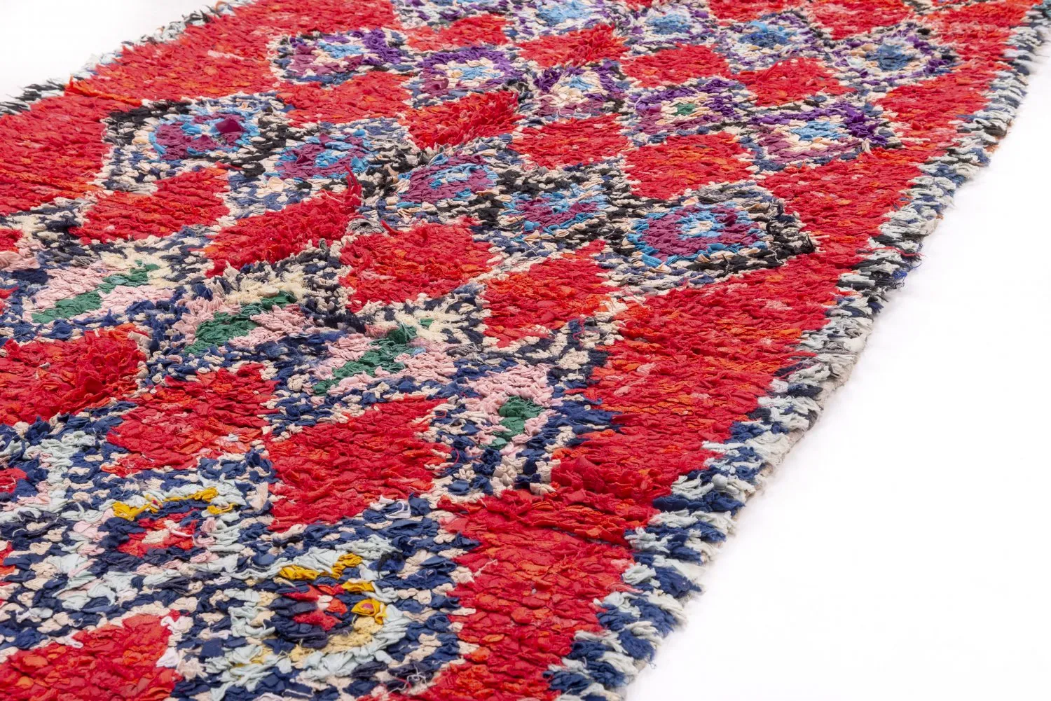 Marokkansk Boucherouite-teppe 295 x 110 cm