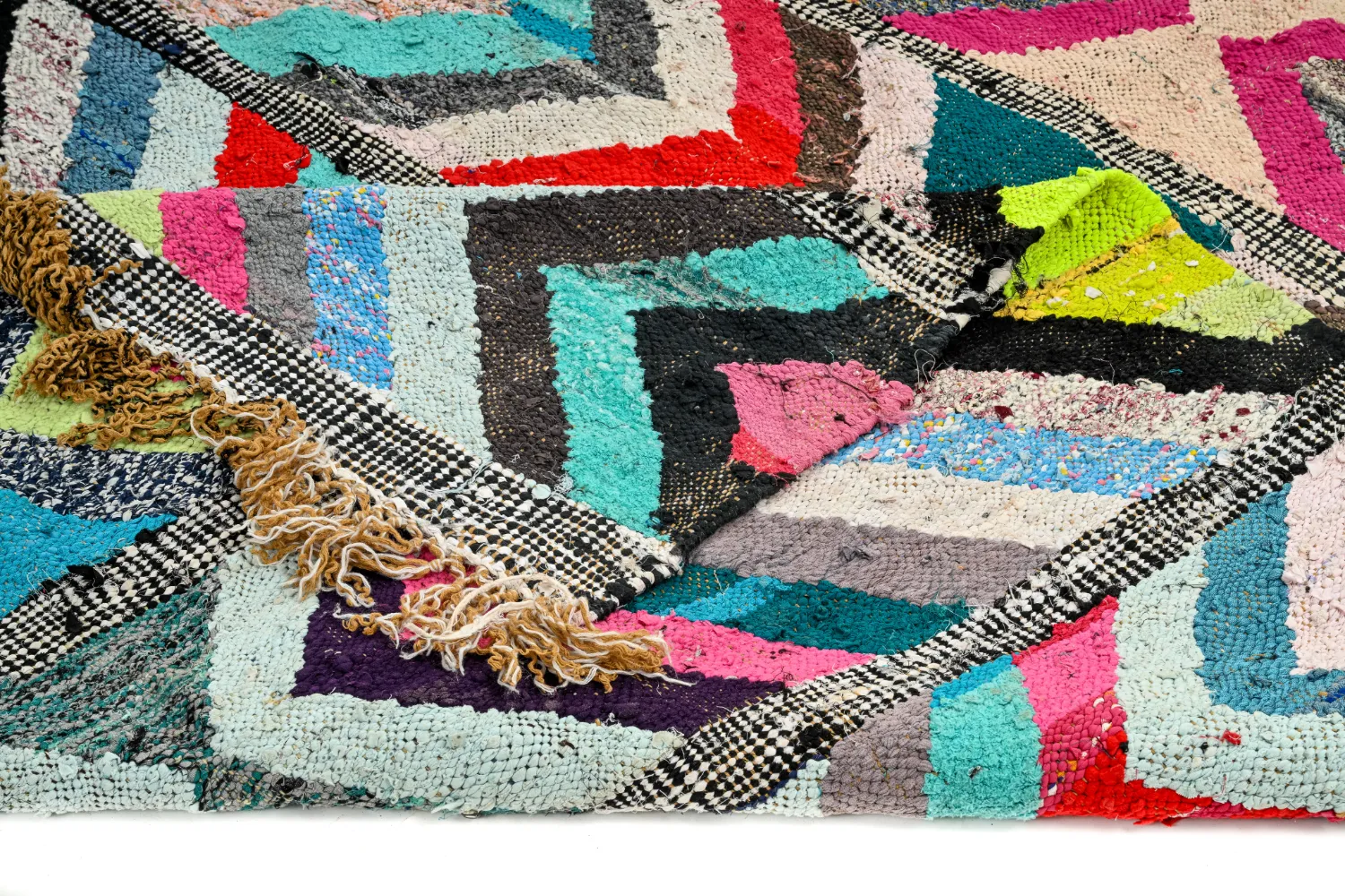 Marokkansk Boucherouite-teppe 145 x 270 cm