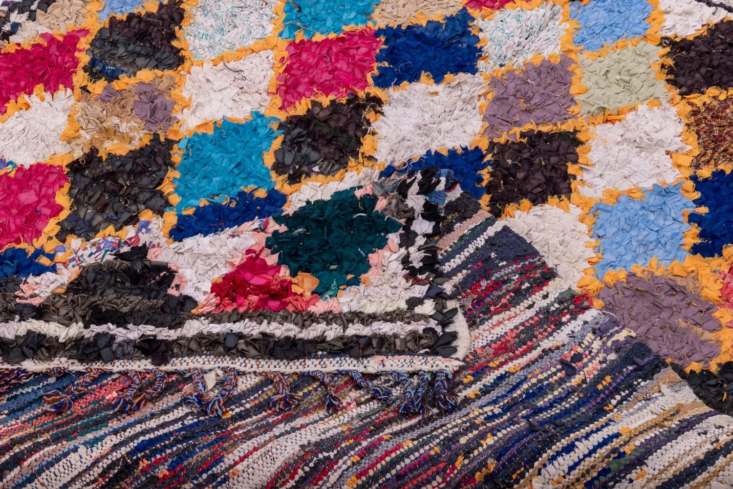 Marokkansk Boucherouite-teppe 185 x 150 cm