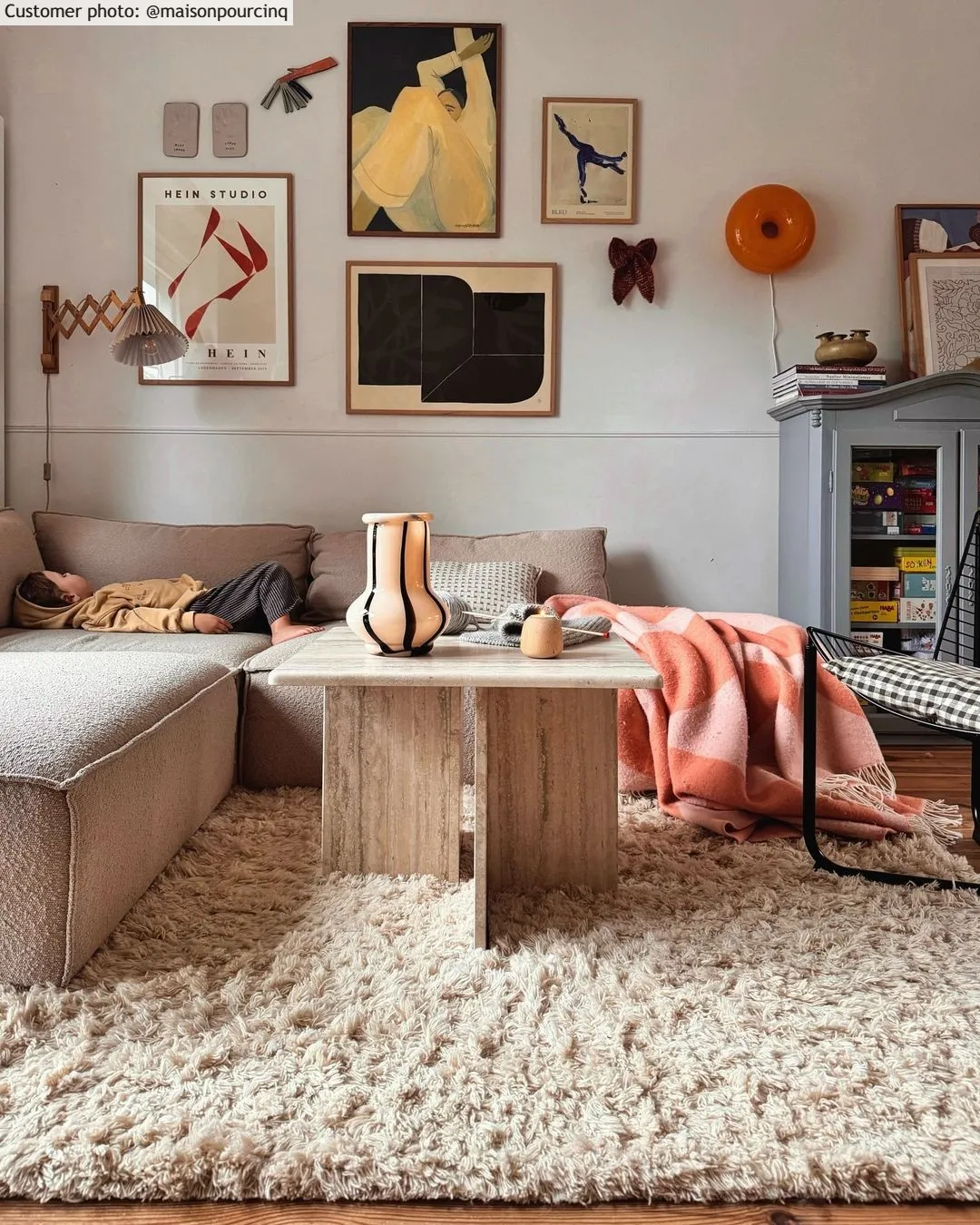 Ullteppe - Aliste Wool Shaggy (alabaster gleam)