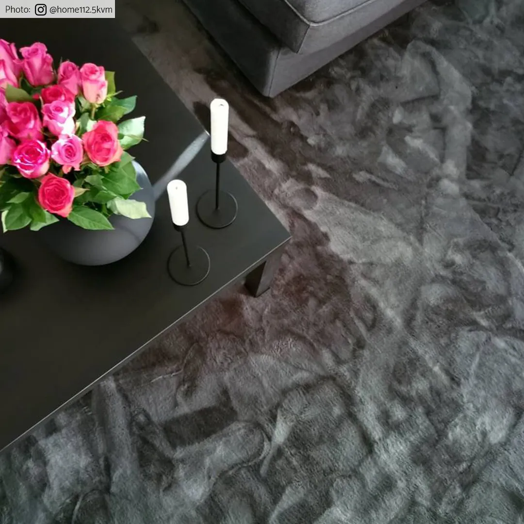 Runde tepper - Aranga Super Soft Fur (antrasitt)