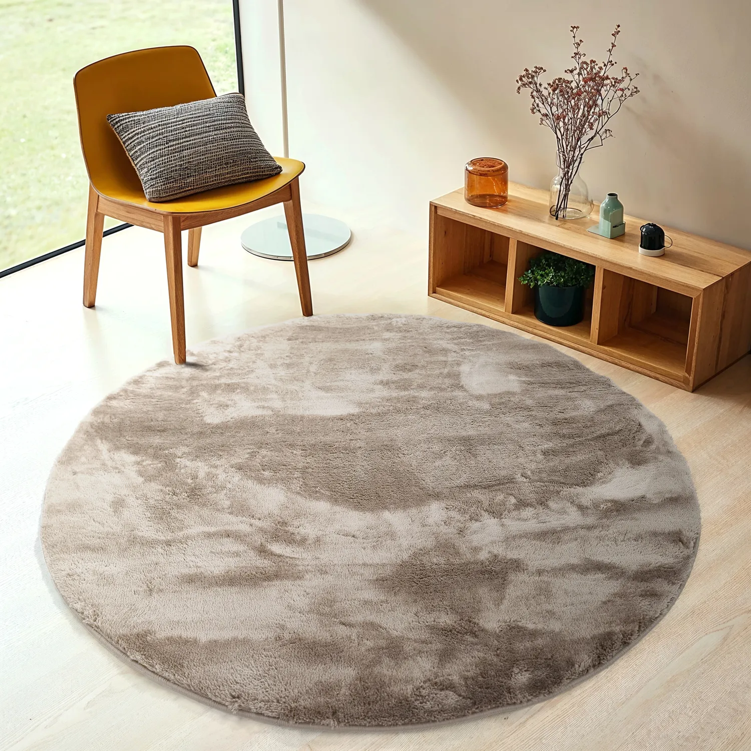 Runde tepper - Aranga Super Soft Fur (brun)