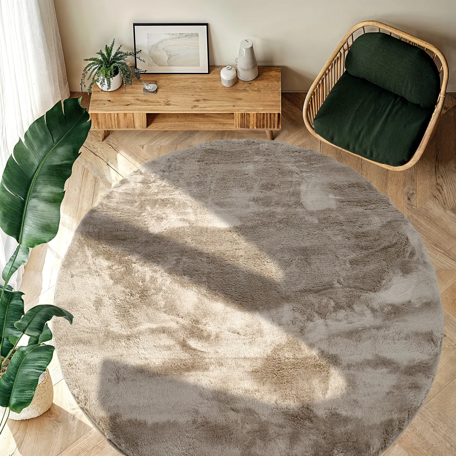 Runde tepper - Aranga Super Soft Fur (brun)