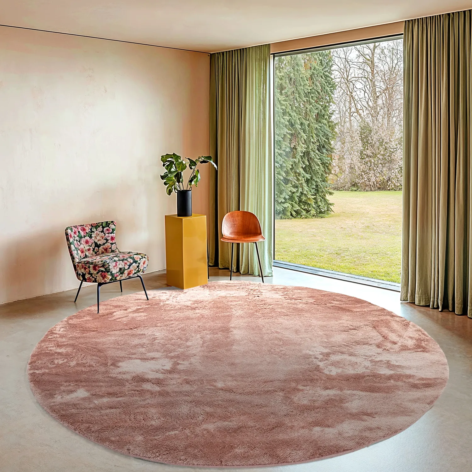 Runde tepper - Aranga Super Soft Fur (rosa)