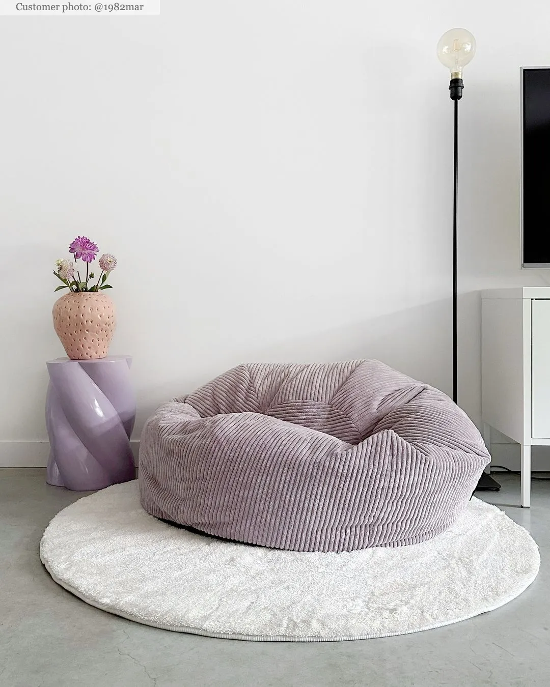 Runde tepper - Aranga Super Soft Fur (hvit)