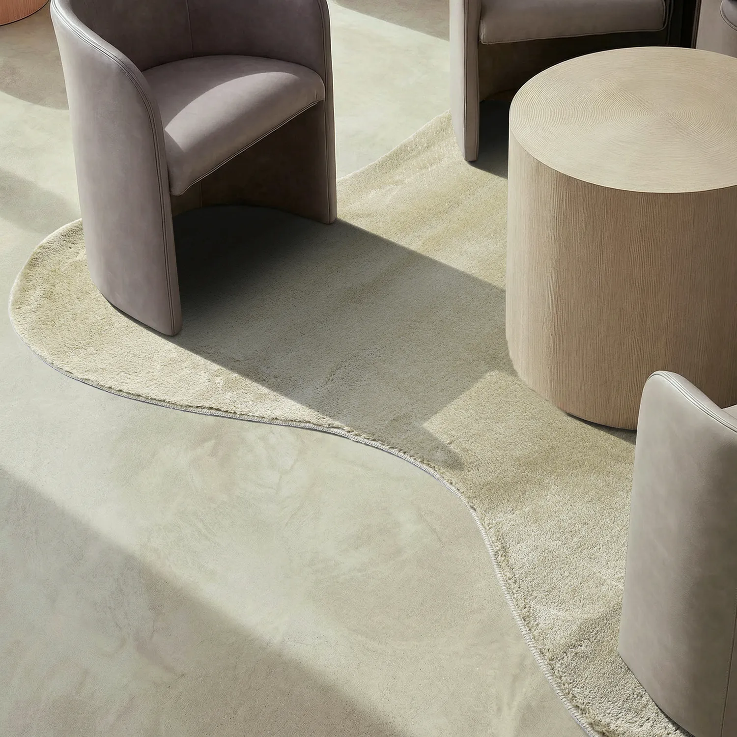 Asymmetrisk Bølgete Ryeteppe - Aranga Super Soft Fur (lysegrønn)