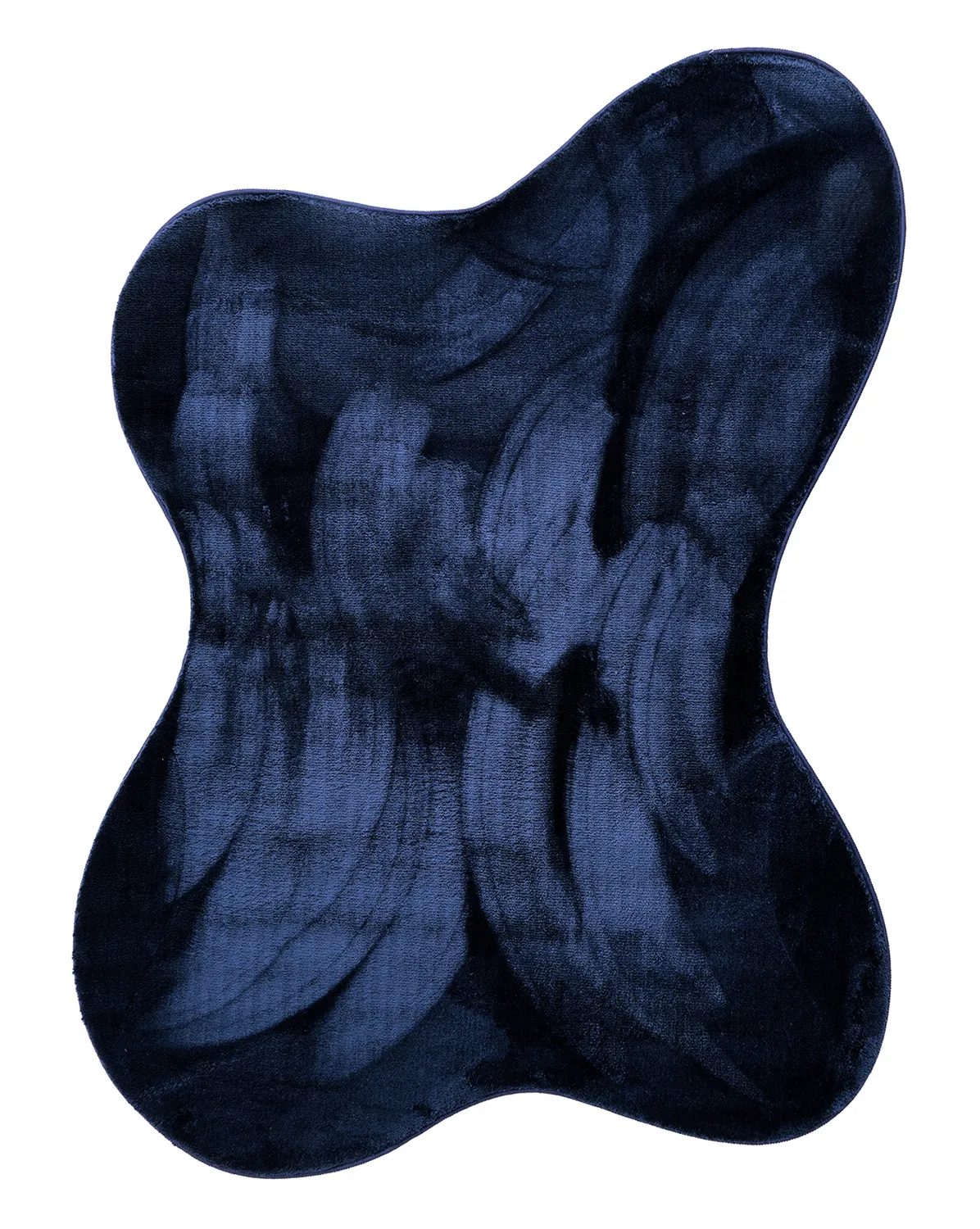 Asymmetrisk Bølgete Ryeteppe - Aranga Super Soft Fur (mørkeblått)
