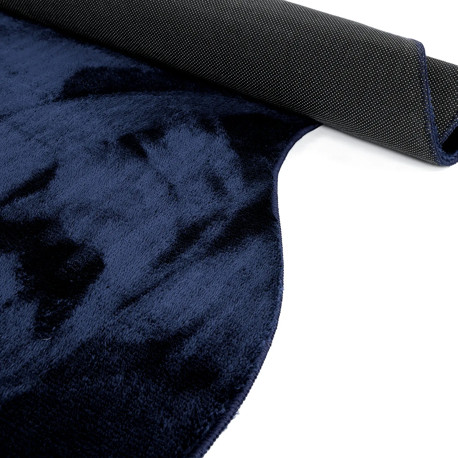 Asymmetrisk Bølgete Ryeteppe - Aranga Super Soft Fur (mørkeblått)