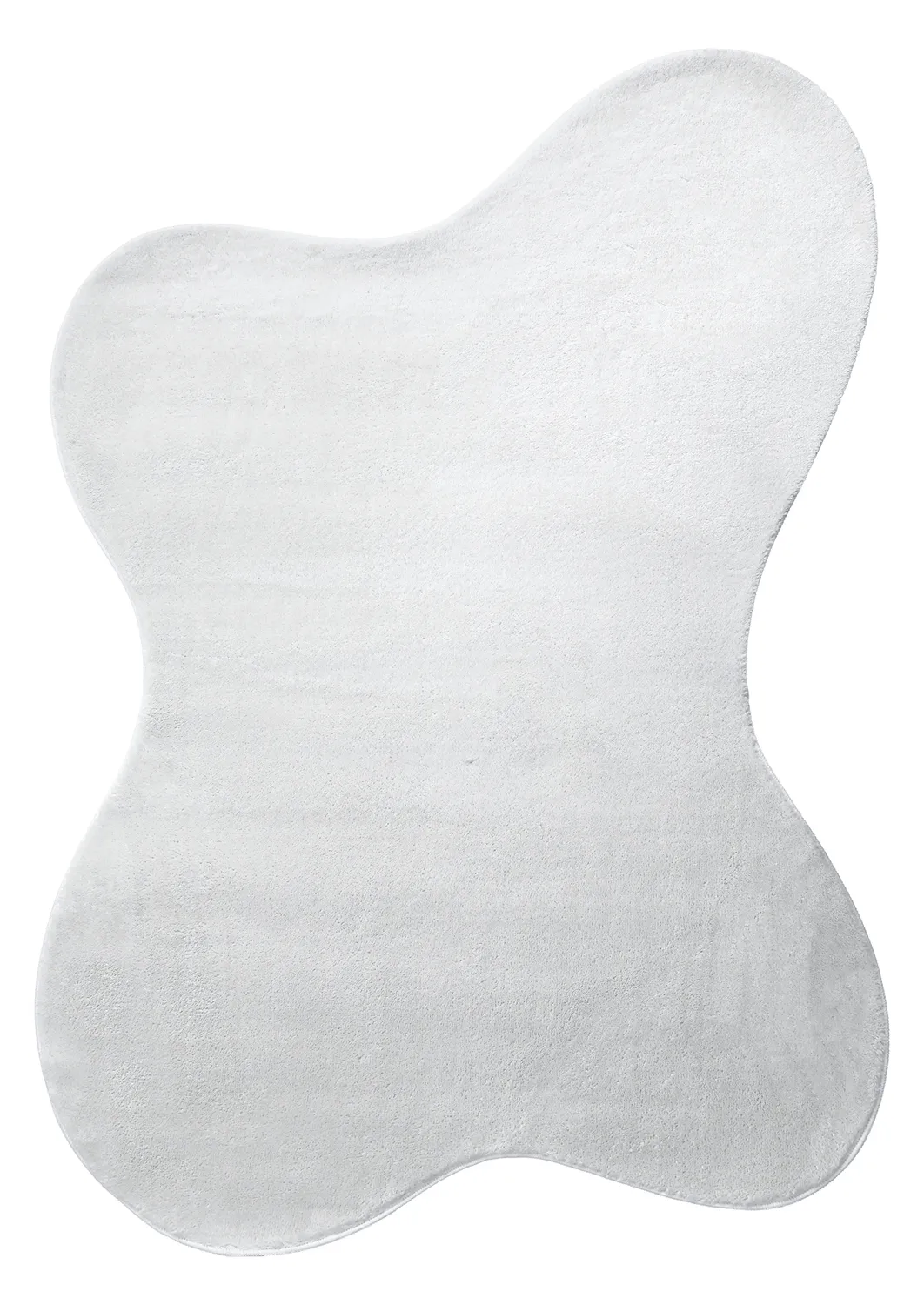 Asymmetrisk Bølgete Ryeteppe - Aranga Super Soft Fur (hvit)