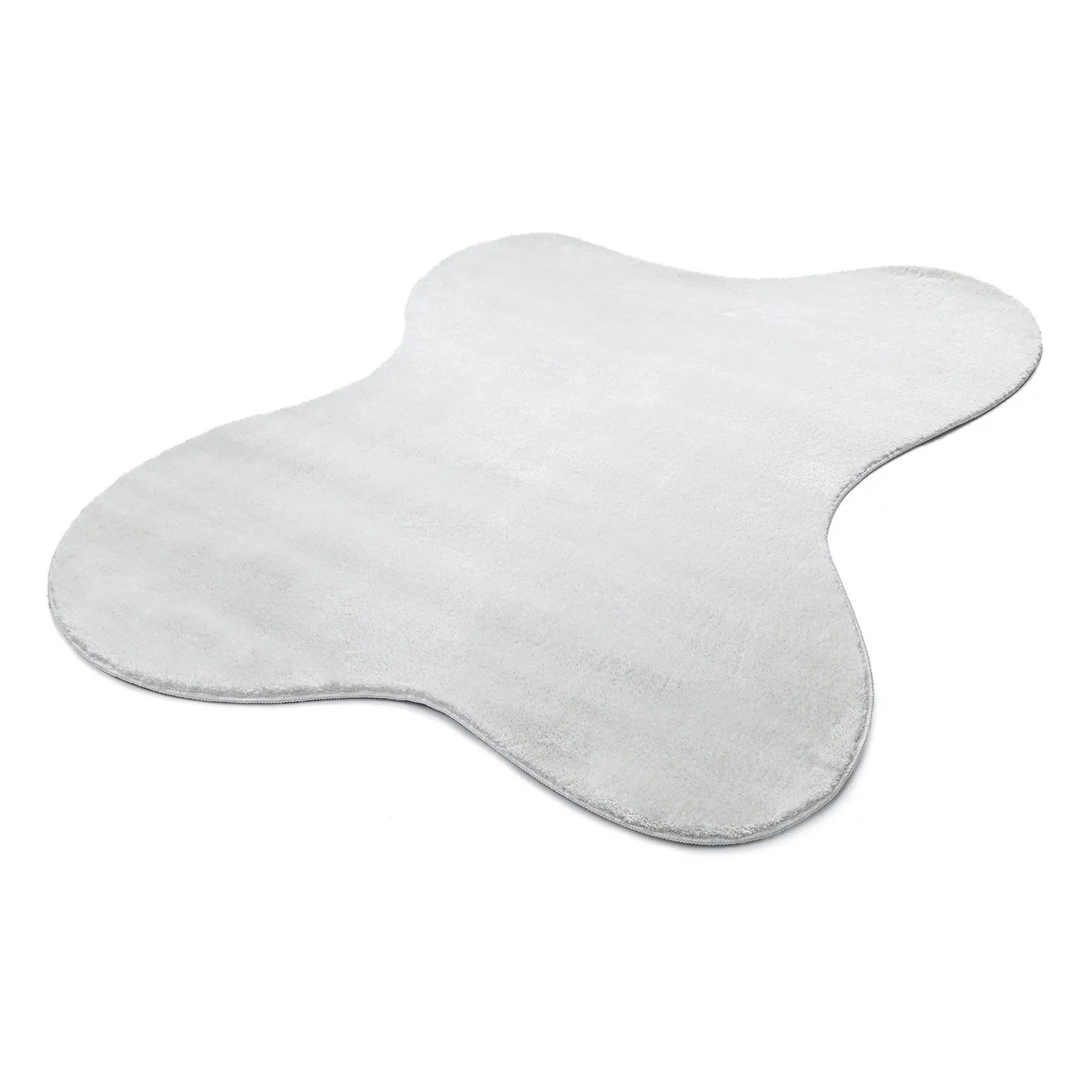 Asymmetrisk Bølgete Ryeteppe - Aranga Super Soft Fur (hvit)