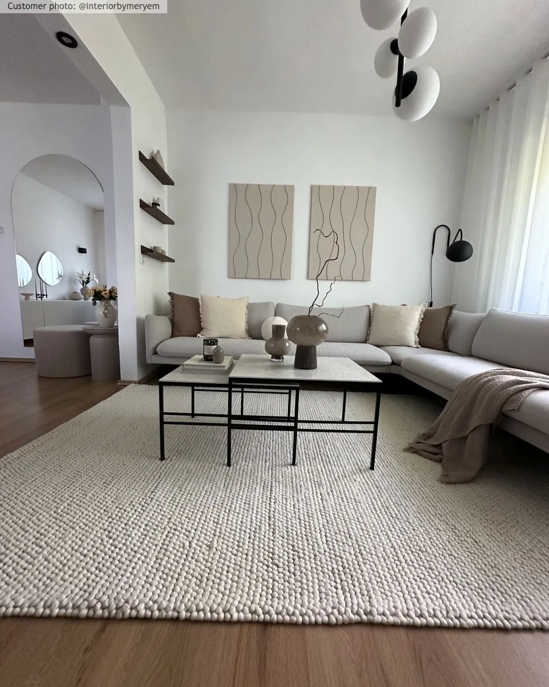 Ullteppe - Avafors Wool Bubble (beige)