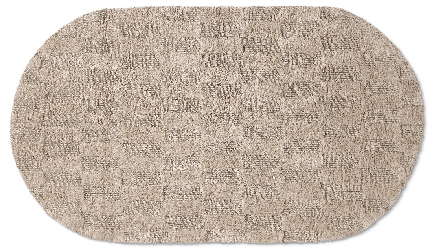 Oval baderomsmatte - Bevin (beige)