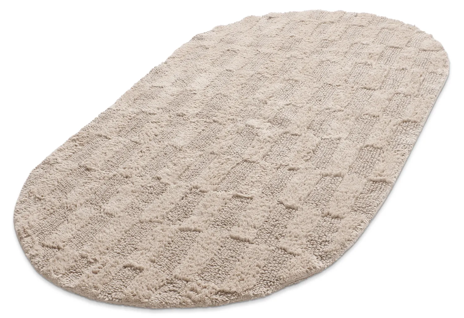 Oval baderomsmatte - Bevin (beige)