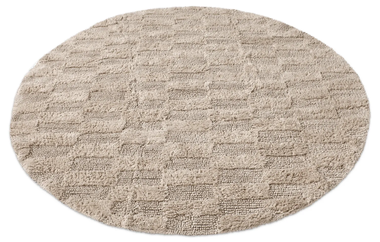 Rund baderomsmatte - Bevin (beige)