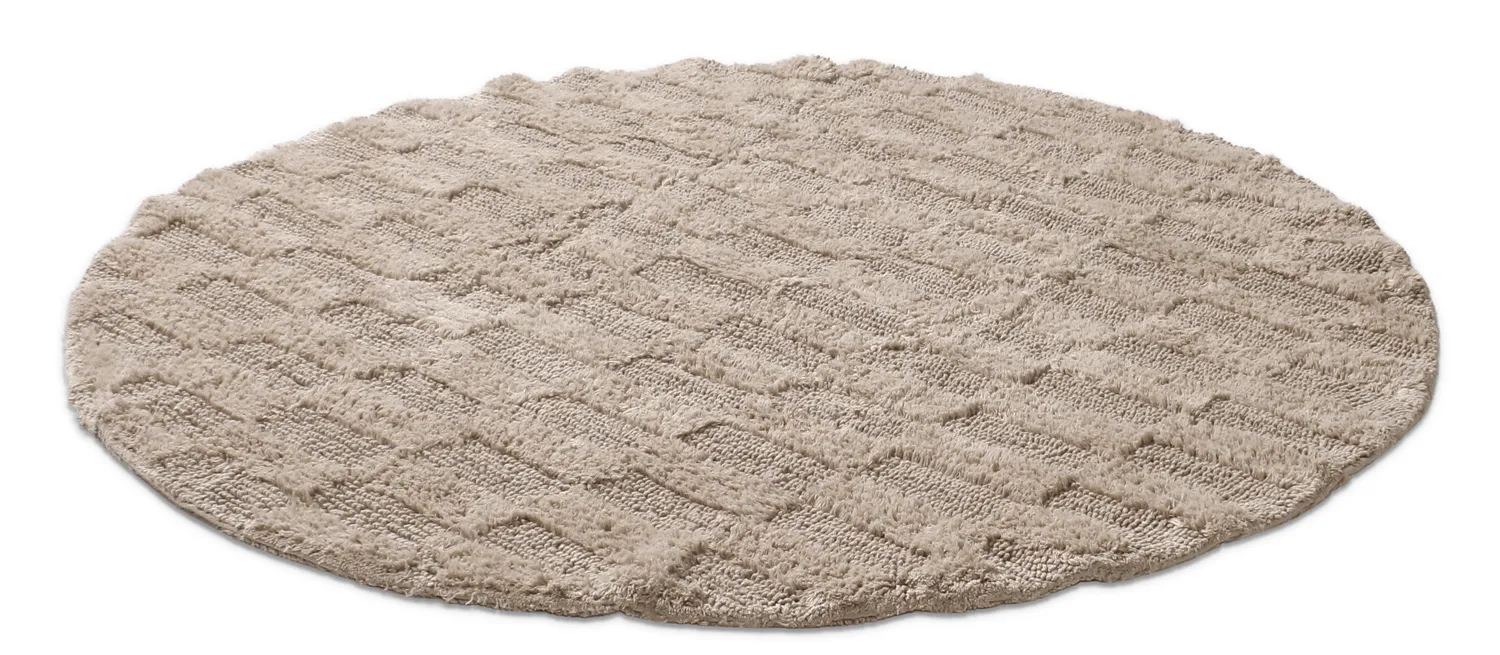 Rund baderomsmatte - Bevin (beige)