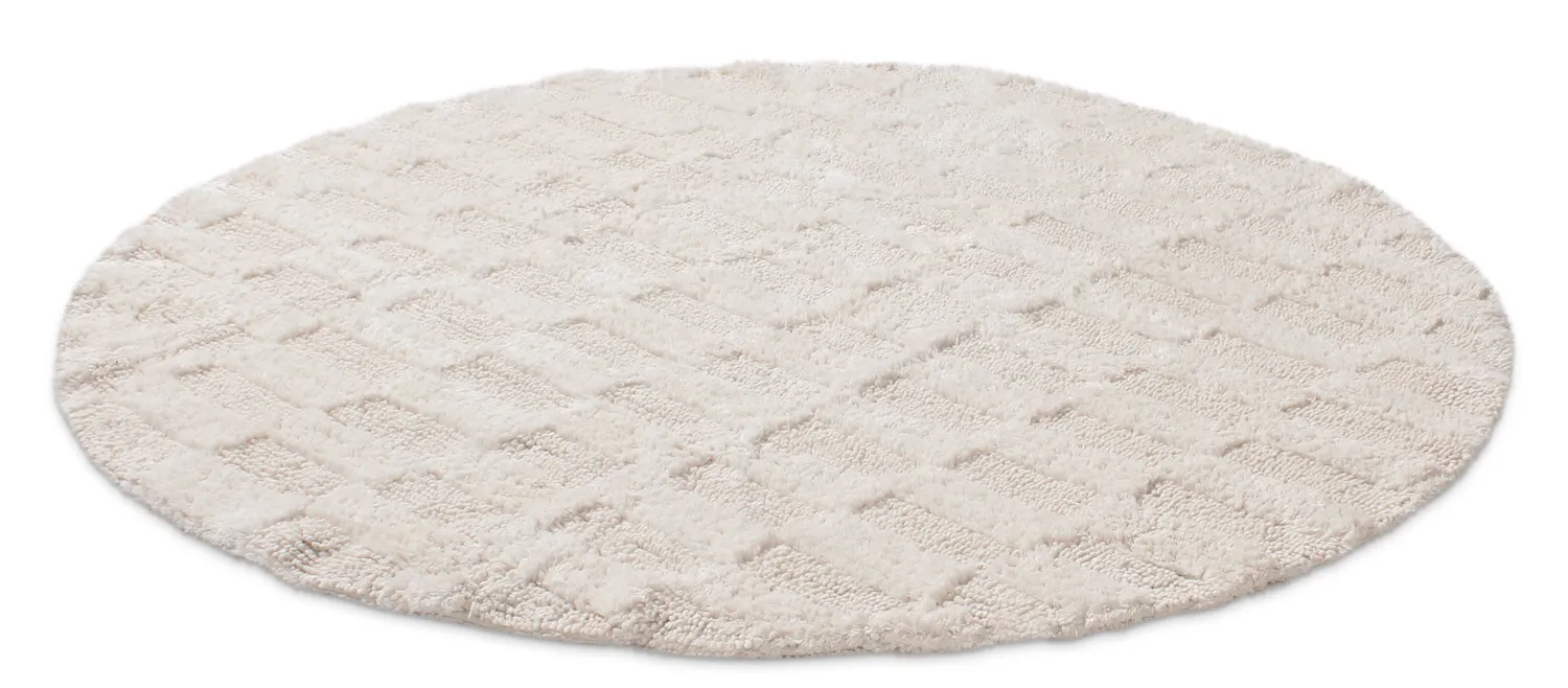 Rund baderomsmatte - Bevin (off-white)