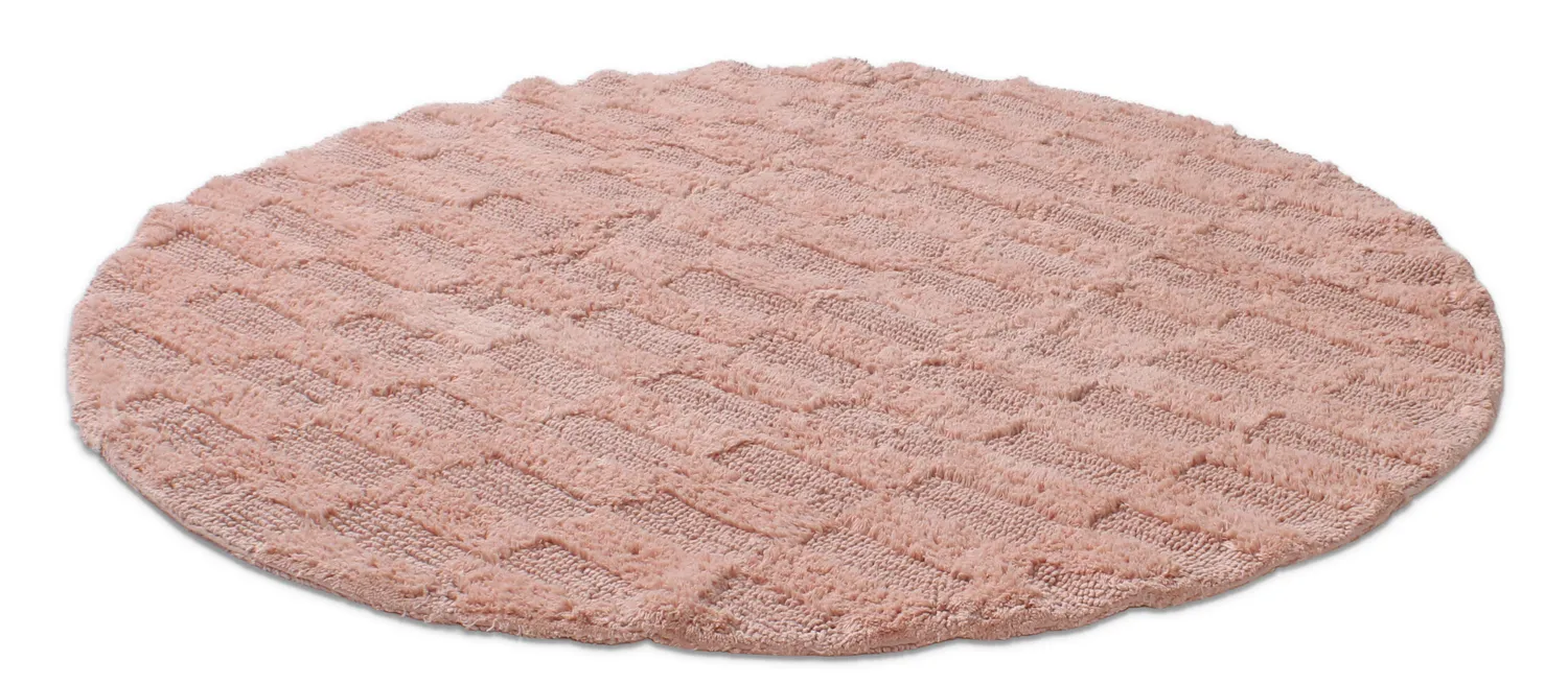 Rund baderomsmatte - Bevin (rosa)