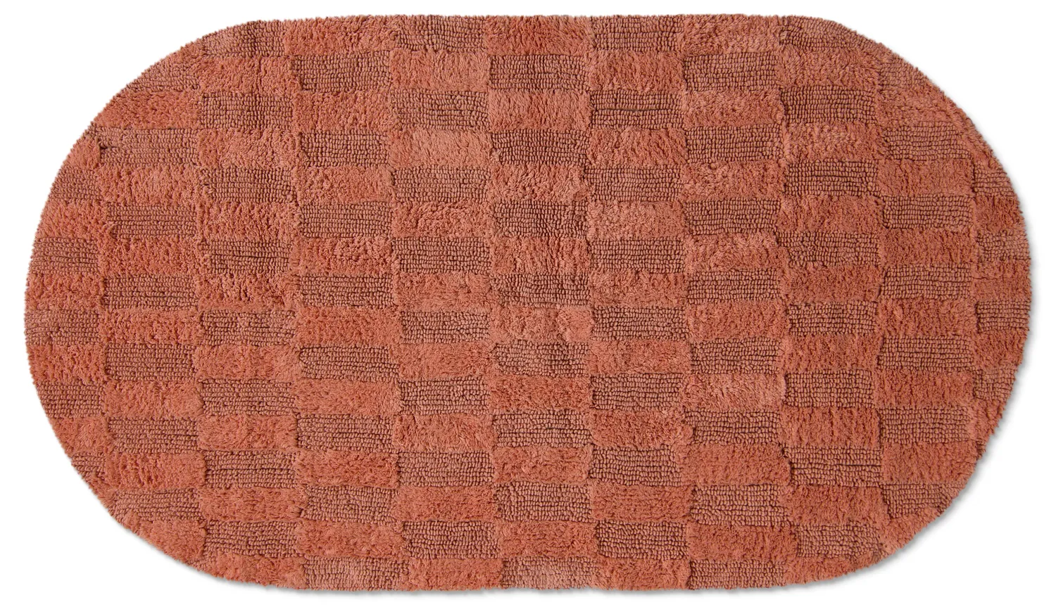 Oval baderomsmatte - Bevin (terracotta)