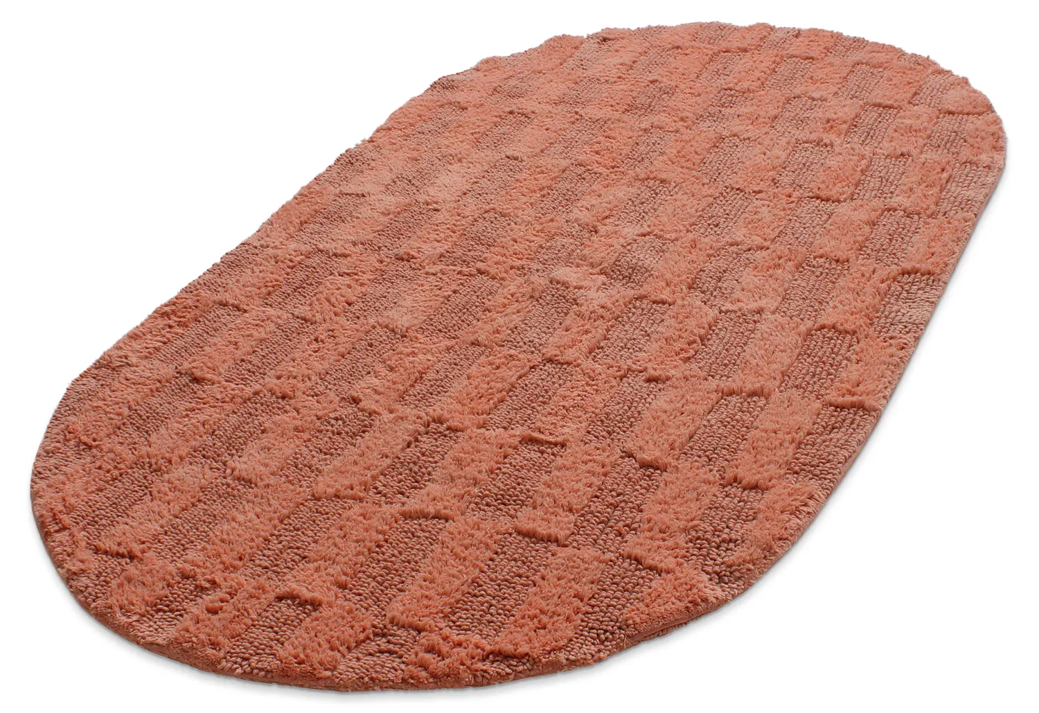 Oval baderomsmatte - Bevin (terracotta)