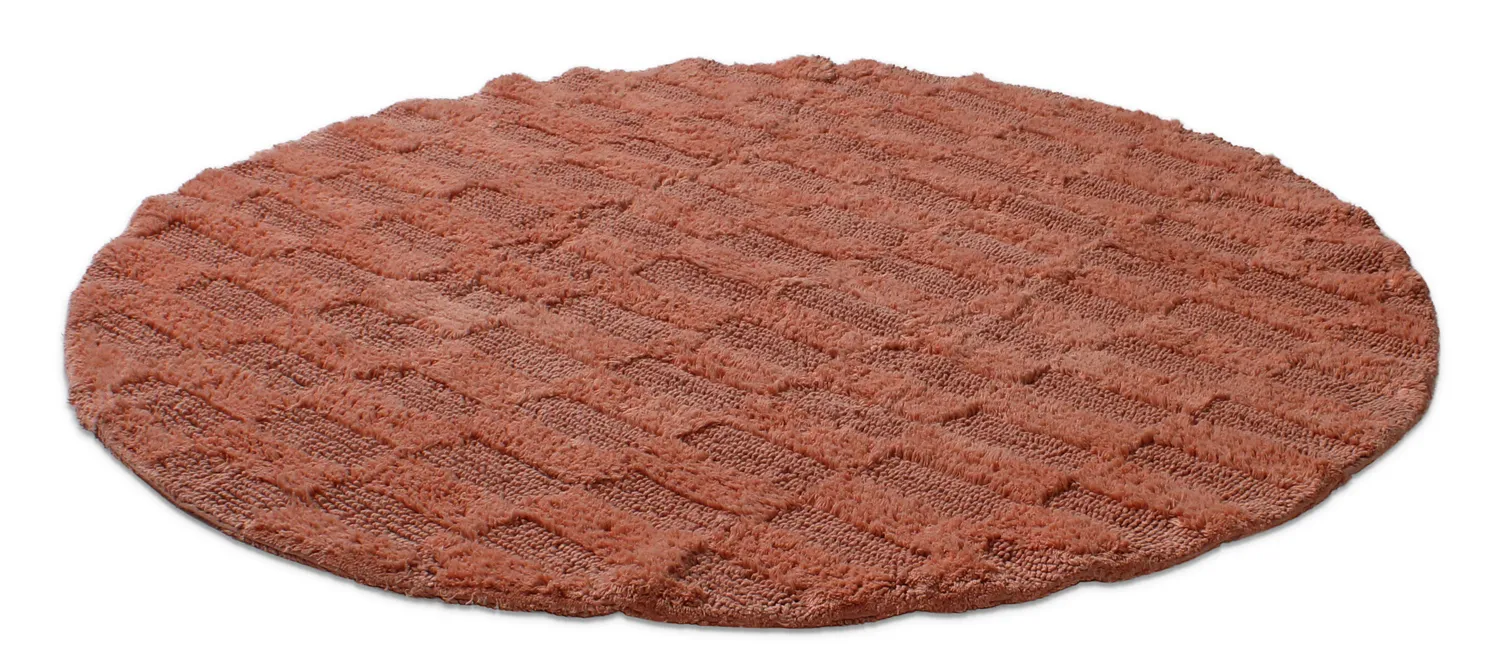 Rund baderomsmatte - Bevin (terracotta)