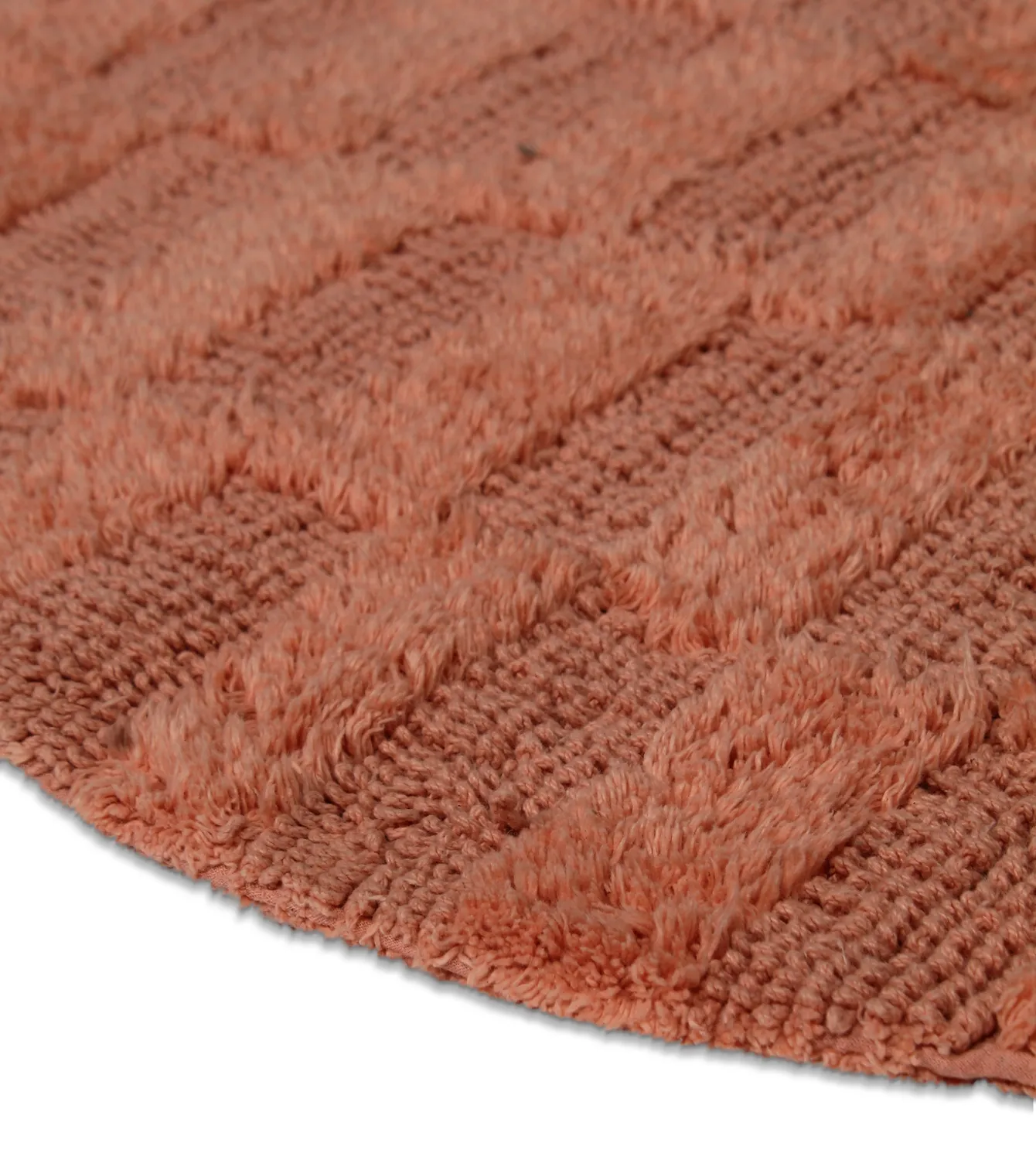 Rund baderomsmatte - Bevin (terracotta)