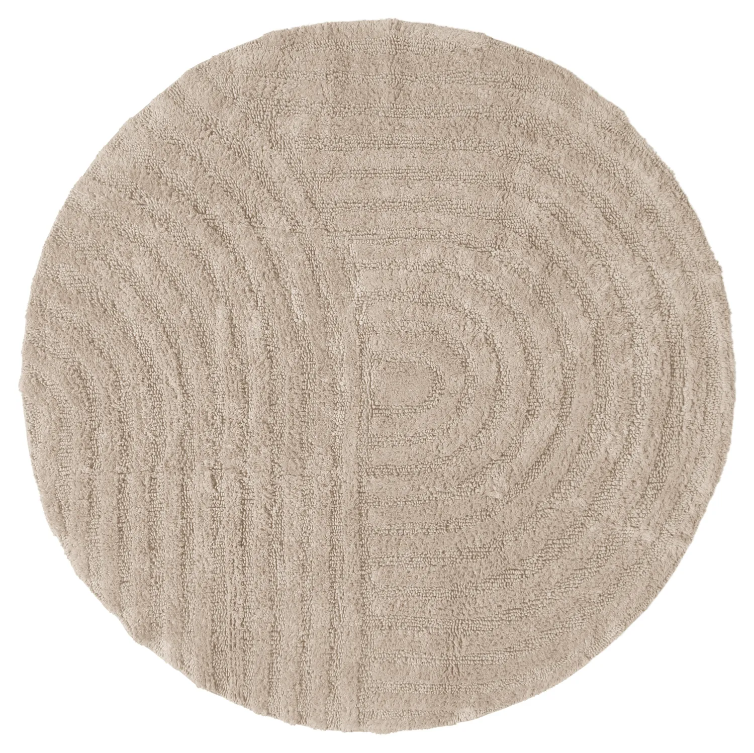 Rund baderomsmatte - Embla (beige)