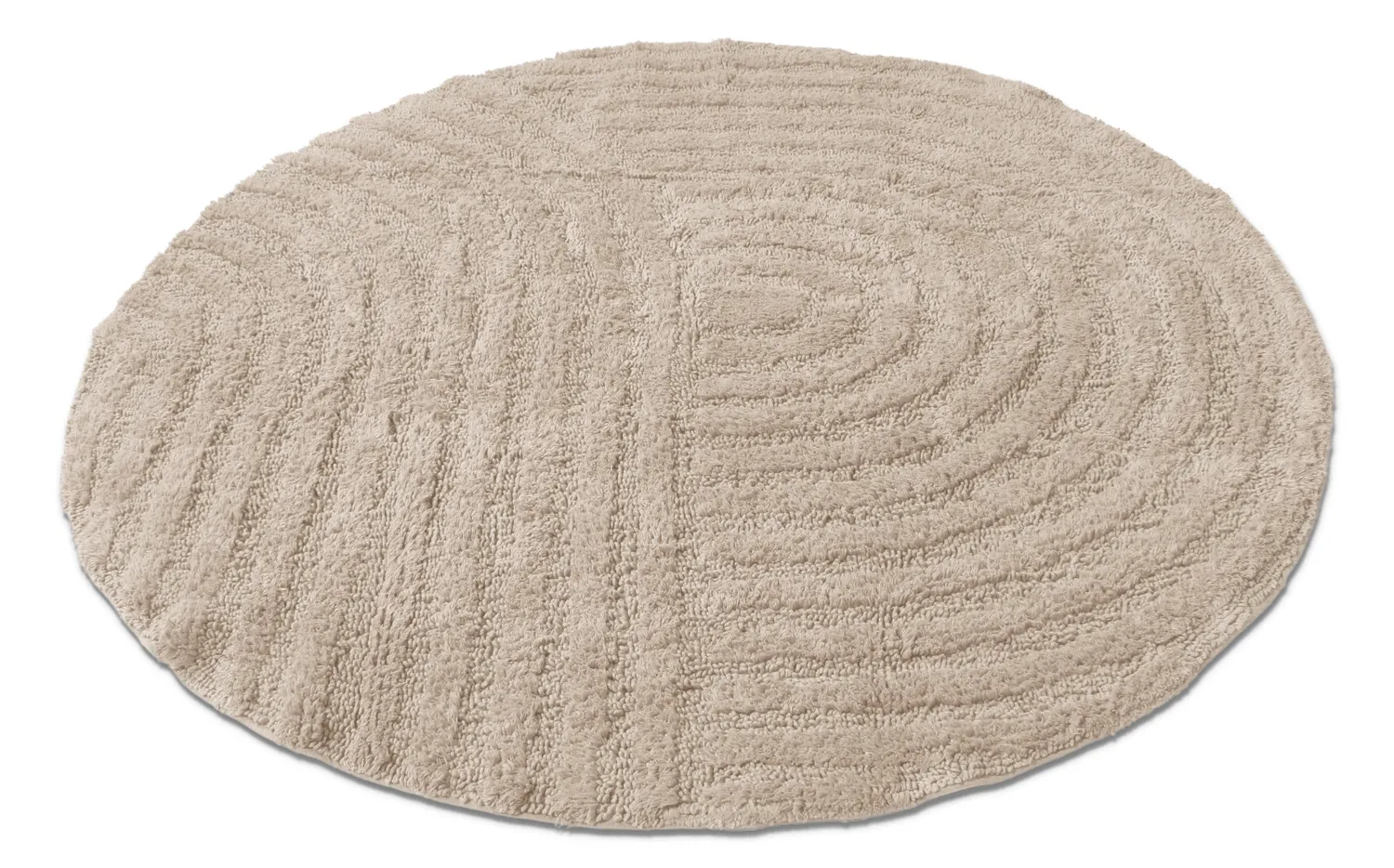 Rund baderomsmatte - Embla (beige)
