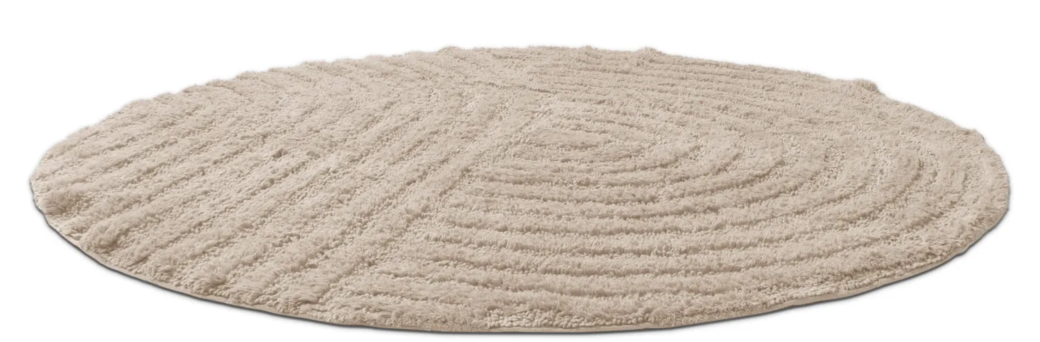 Rund baderomsmatte - Embla (beige)