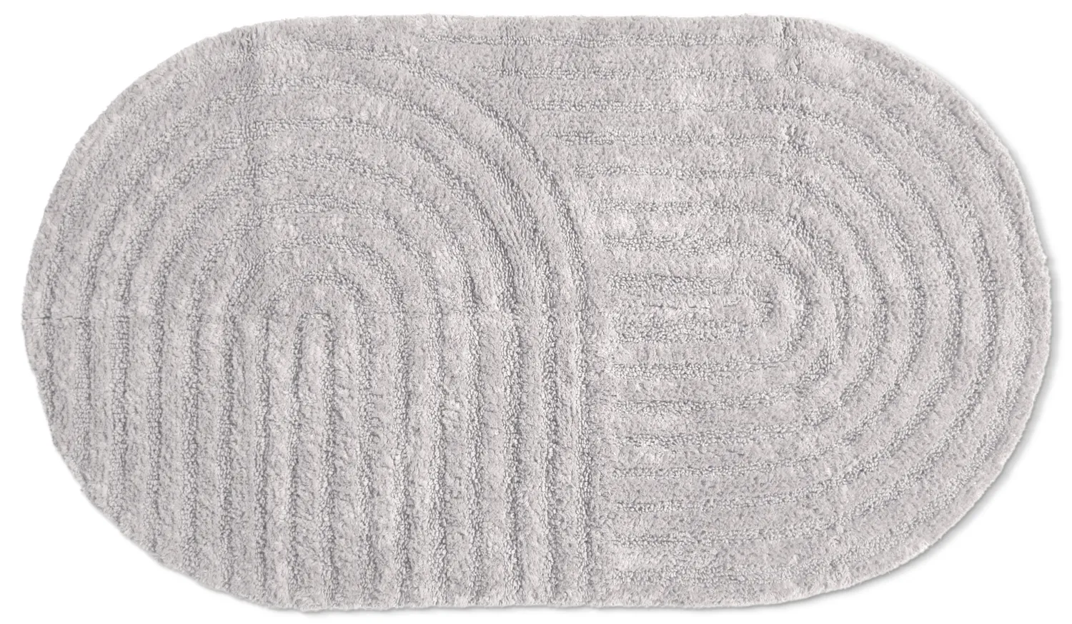 Oval baderomsmatte - Embla (lysegrå)