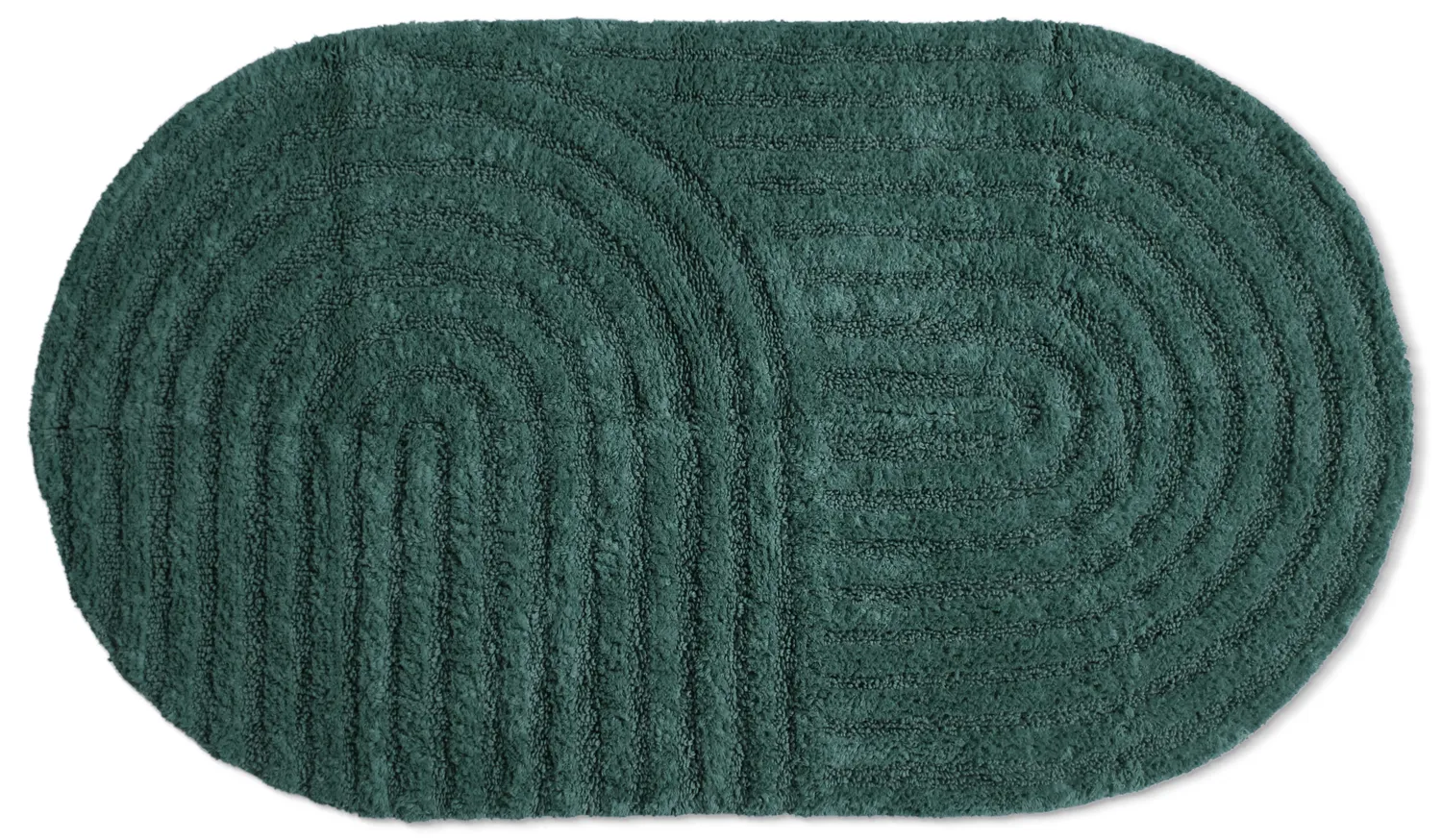 Oval baderomsmatte - Embla (mørk grønn)