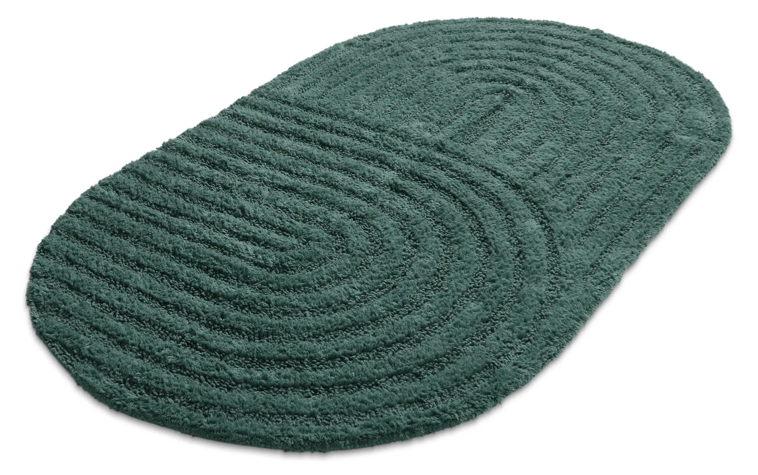 Oval baderomsmatte - Embla (mørk grønn)