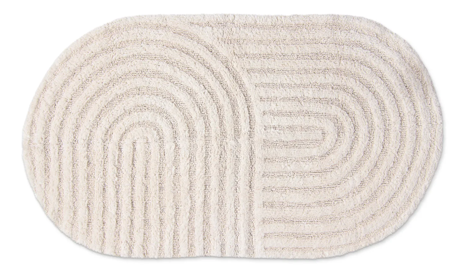 Oval baderomsmatte - Embla (off-white)