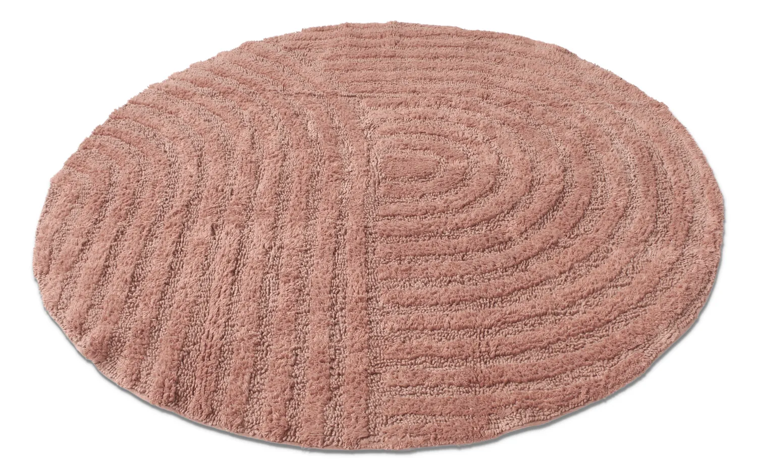 Rund baderomsmatte - Embla (rosa)