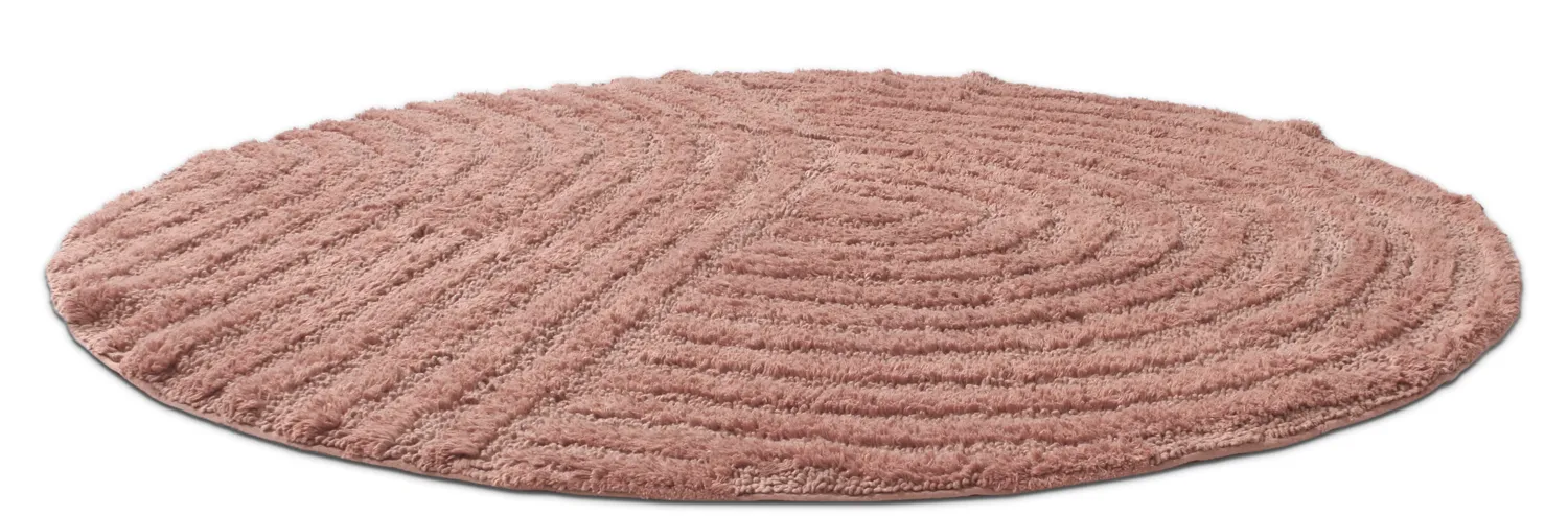 Rund baderomsmatte - Embla (rosa)