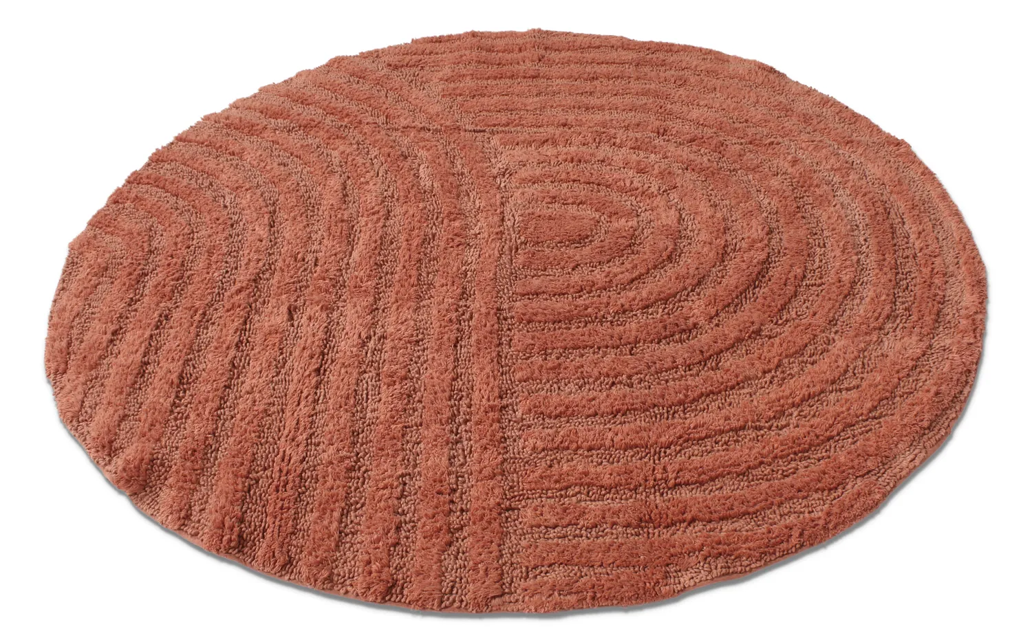 Rund baderomsmatte - Embla (terracotta)